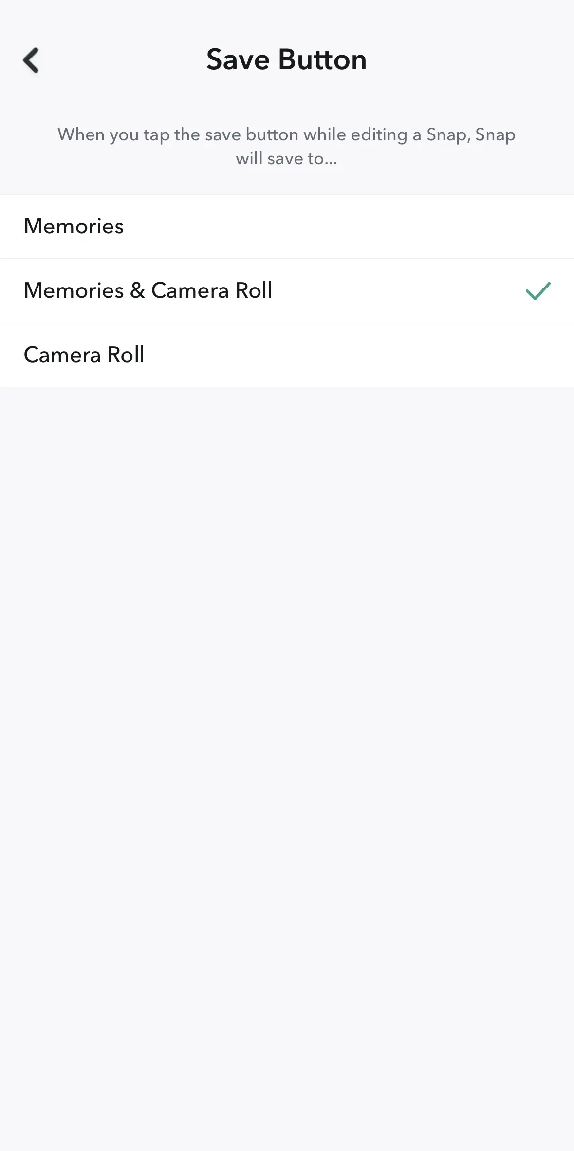 Snap storage options Bild: Snap storage options