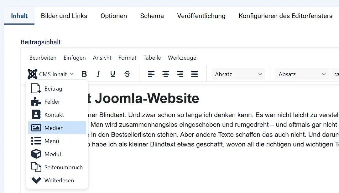 Bild: Joomla: Bild einfügen