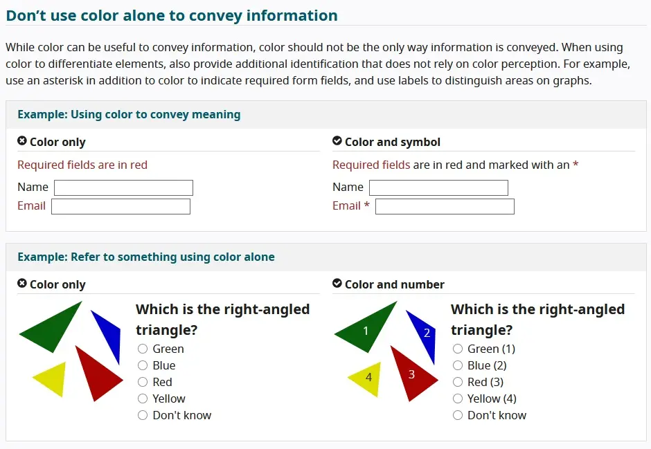 Bild: Beispiel barrierefreies Design